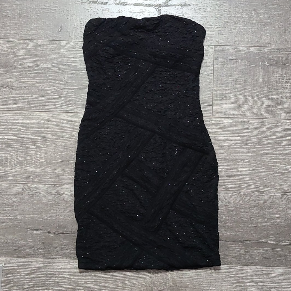New! F21 Sparkly Textured Strapless Bodycon Dress